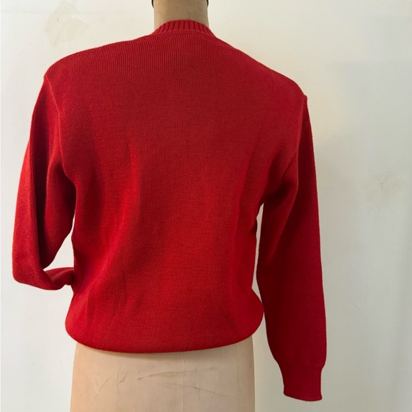 vintage deadstock ARMOR-LUX red wool cardigan made in France MEDIUM - Picture 7 of 10